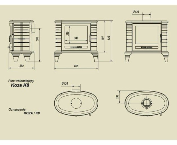 Печь Kratki Koza K8 термостат Печь Kratki Koza K8 термостат