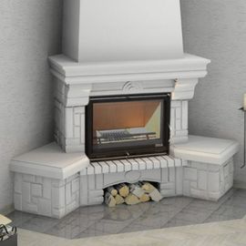 Камин Мета Ария с топкой Эльба 700Ш угловой