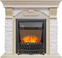 Каминокомплект Dublin - Слоновая кость с патиной / Сланец крем с очагом Aspen Black Каминокомплект Dublin - Слоновая кость с патиной / Сланец крем с очагом Aspen Black