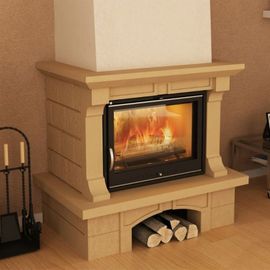 Камин Мета Лира 700 кантри с топкой Эльба 700Ш бежевый