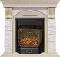 Каминокомплект Dublin - Слоновая кость с патиной / Сланец крем с очагом Majestic FX M Black RC
