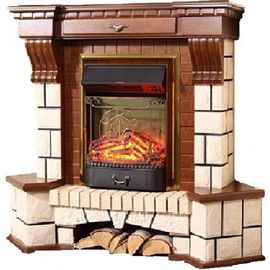 Камин InterFlame Exter (Экстер) светлый дуб с MAJESTIC GLS BR угловой