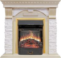 Каминокомплект Dublin - Слоновая кость с патиной / Сланец крем с очагом Majestic FX Brass Каминокомплект Dublin - Слоновая кость с патиной / Сланец крем с очагом Majestic FX Brass