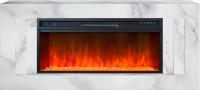 Каминокомплект Line 42 SFT White Marble (Разборный) - Белый мрамор с очагом Vision 42 LED