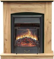 Каминокомплект Barcelona (разборный) - Дуб золотой с очагом Majestic FX Black