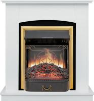 Каминокомплект Barcelona SFT (Разборный) - Белый с очагом Majestic FX Brass