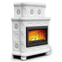 Печь камин КимрПечь Медальон Угловой Двухъярусный Белый