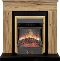 Каминокомплект Bergen (Разборный) - Дуб галифакс (Ширина 900 мм) с очагом Majestic FX Brass