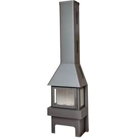 Печь ЭкоКамин Бавария 3 стекла серая