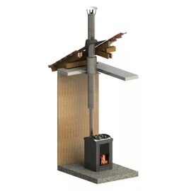 Комплект дымохода для бани D115мм, прямой через крышу