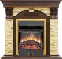 Каминокомплект Dublin - Темный дуб / Сланец с очагом Majestic FX Brass Каминокомплект Dublin - Темный дуб / Сланец с очагом Majestic FX Brass