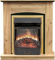 Каминокомплект Barcelona (разборный) - Дуб золотой с очагом Majestic FX Brass