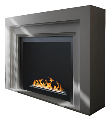 Биокамин в мраморном портале "Русский огонь" Solaris