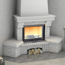 Камин Мета Ария с топкой Эльба 700П угловой