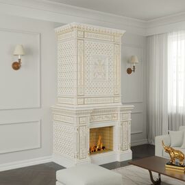 Камин Ceramica Альбион с росписью золотом