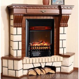 Камин InterFlame Exter (Экстер) классика светлый дуб с FOBOS GLS BL угловой