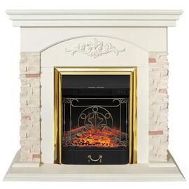 Камин RealFlame NEAPOLIS WT с Majestic Lux Brass Камин RealFlame NEAPOLIS WT с Majestic Lux Brass