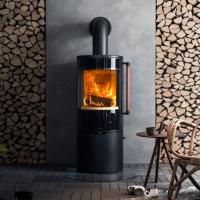 Печь-камин Keddy K900, низкая,черная, кожаная ручка