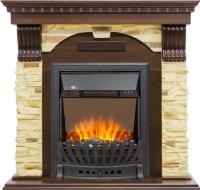 Каминокомплект Dublin - Темный дуб / Сланец с очагом Aspen Black Каминокомплект Dublin - Темный дуб / Сланец с очагом Aspen Black