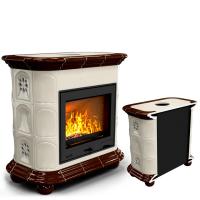 Печь камин КимрПечь Прованс Пристенный Шоколад с топкой Ладья 600