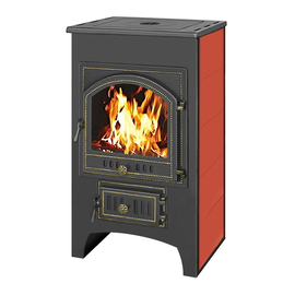 Печь-Камин ВЕЗУВИЙ ПК-01 (205) с плитой красная