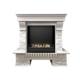 Биокамин Firezo Pierre luxe Угловой белый сланец белый