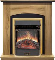 Каминокомплект Barcelona (Разборный) - Дуб галифакс с очагом Majestic FX Brass
