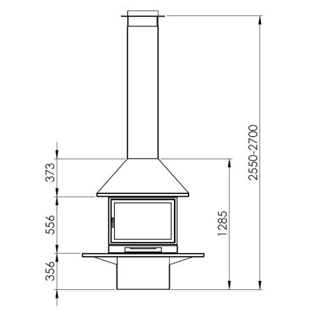 Камин Traforart VULCANO CENTRAL без стекла полка-сталь чёрный Камин Traforart VULCANO CENTRAL без стекла полка-сталь чёрный