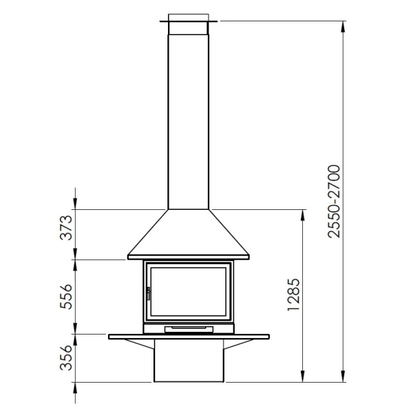 Камин Traforart VULCANO CENTRAL без стекла полка-сталь чёрный Камин Traforart VULCANO CENTRAL без стекла полка-сталь чёрный