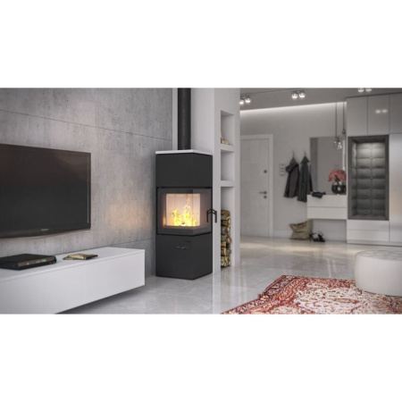 Печь камин DEFRO HOME QUADROOM 9,6 кВт серая сталь