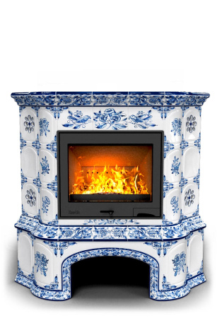 Печь камин КимрПечь Прованс с дровником Угловой Дельфт с топкой Ладья 600