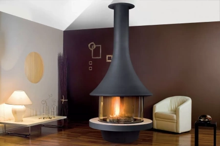 Камин Бордо центральный с остеклением