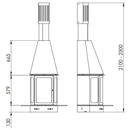Камин Traforart ARLET FRONTAL подвесной чёрный
