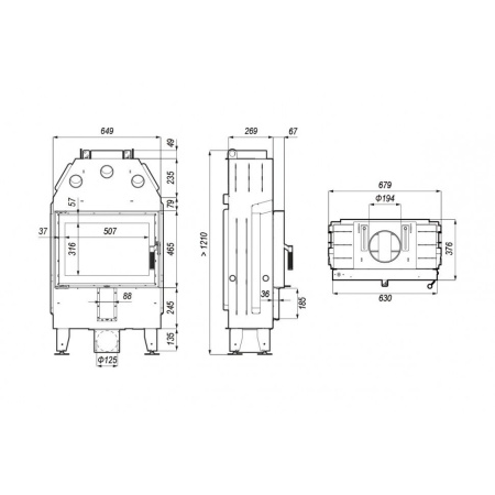 Топка DEFRO HOME INTRA SLIM SM 6 кВт 630/465мм