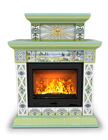 Печь камин КимрПечь Билибин Пристенный Двухъярусный Весна