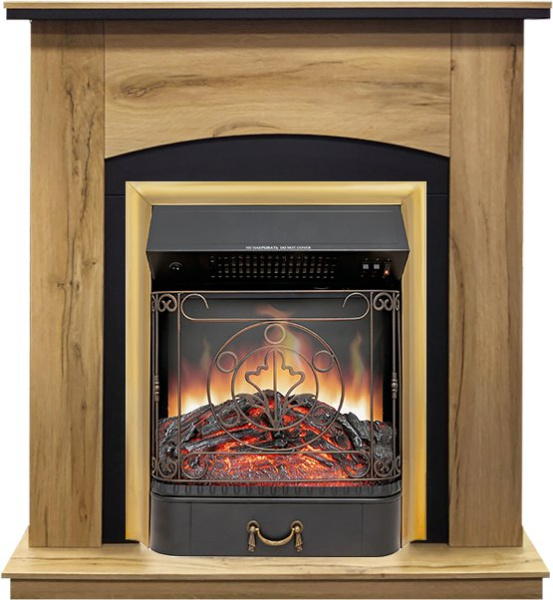 Каминокомплект Barcelona (Разборный) - Дуб галифакс с очагом Majestic FX Brass