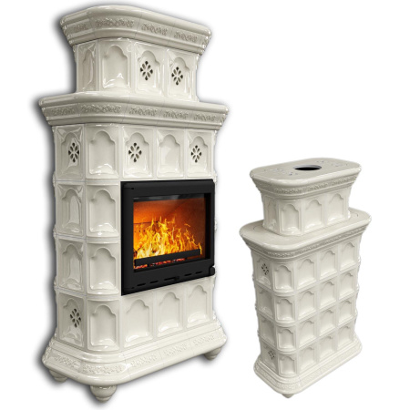 Печь-камин КимрПечъ Истра Центральный Двухъярусный - Ваниль