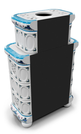 Печь камин КимрПечь Медальон Пристенный Двухъярусный Незабудки