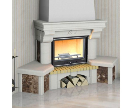 Камин Мета Элегия (имперадор) 700 угловой с топкой Эльба 700П