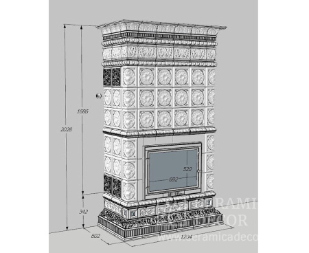 Камин Ceramica Дорф Серый графит