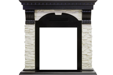 Каминокомплект Dublin - Венге / Сланец белый с очагом Aspen Black