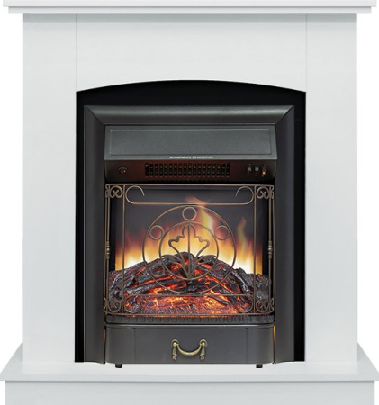 Каминокомплект Barcelona SFT (Разборный) - Белый с очагом Majestic FX Black