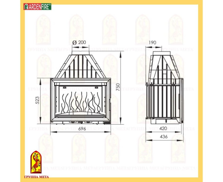 Камин Мета Тулуза 700 с топкой Камилла 700