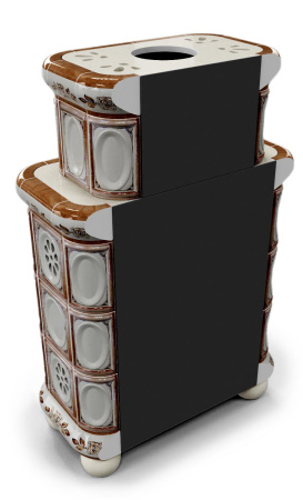 Печь камин КимрПечь Медальон Пристенный Двухъярусный Модерн