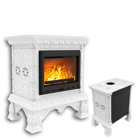 Печь камин КимрПечь Кострома Пристенный Белый