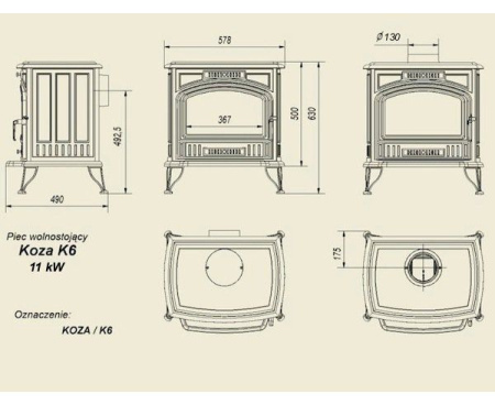 Печь Kratki Koza K6 термостат Печь Kratki Koza K6 термостат