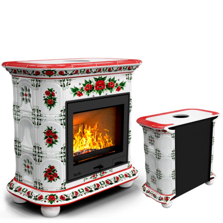 Печь камин КимрПечь Прованс Пристенный Маки с топкой Ладья 600