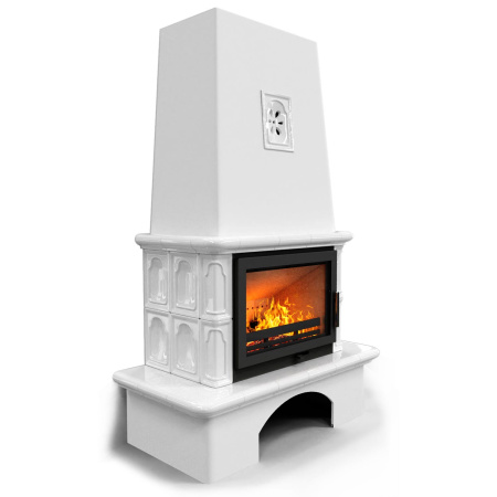 Печь камин КимрПечь Гефест с коробом с топкой Ладья 700 Белый