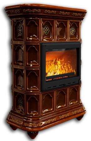 Печь камин КимрПечь Истра Пристенный Каштан с топкой Ладья 600