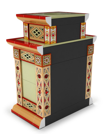 Печь камин КимрПечь Билибин Пристенный Двухъярусный Лето